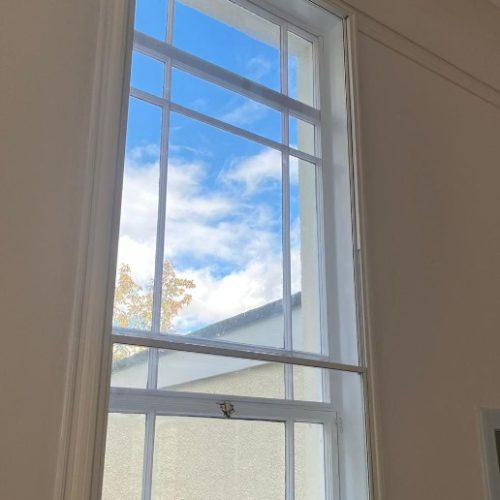 Secondary glazing for sash and case windows at Kippen Village Hall